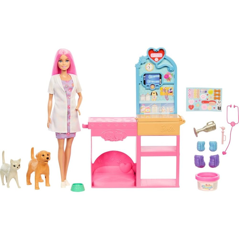 Barbie Fast Cast Animal Clinic Fashion Doll Playset w Pink Colored Hair, Clinic - Picture 5 of 6